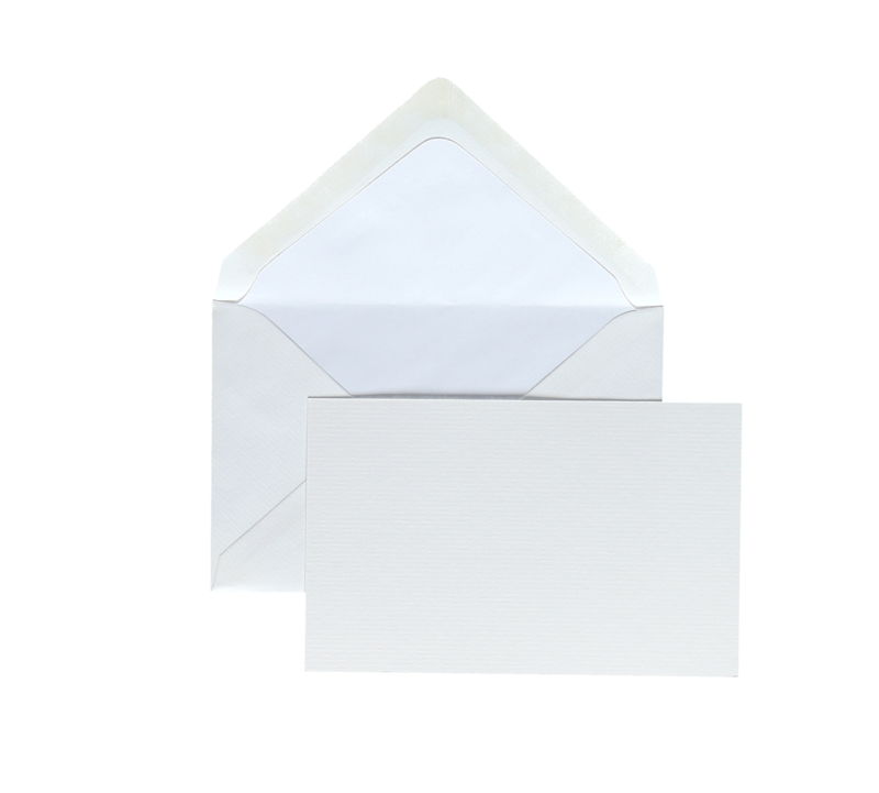 CROWN MILL 15 Cartes 8.5X13.5 / 15 Env. 9,0X14,0 Dbl Blc Vergé Blanc 280 G.