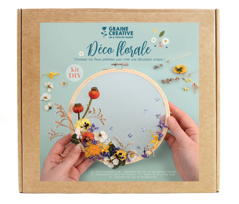 GRAINE CREATIVE Kit Deco Tulle Et Fleurs Sechees