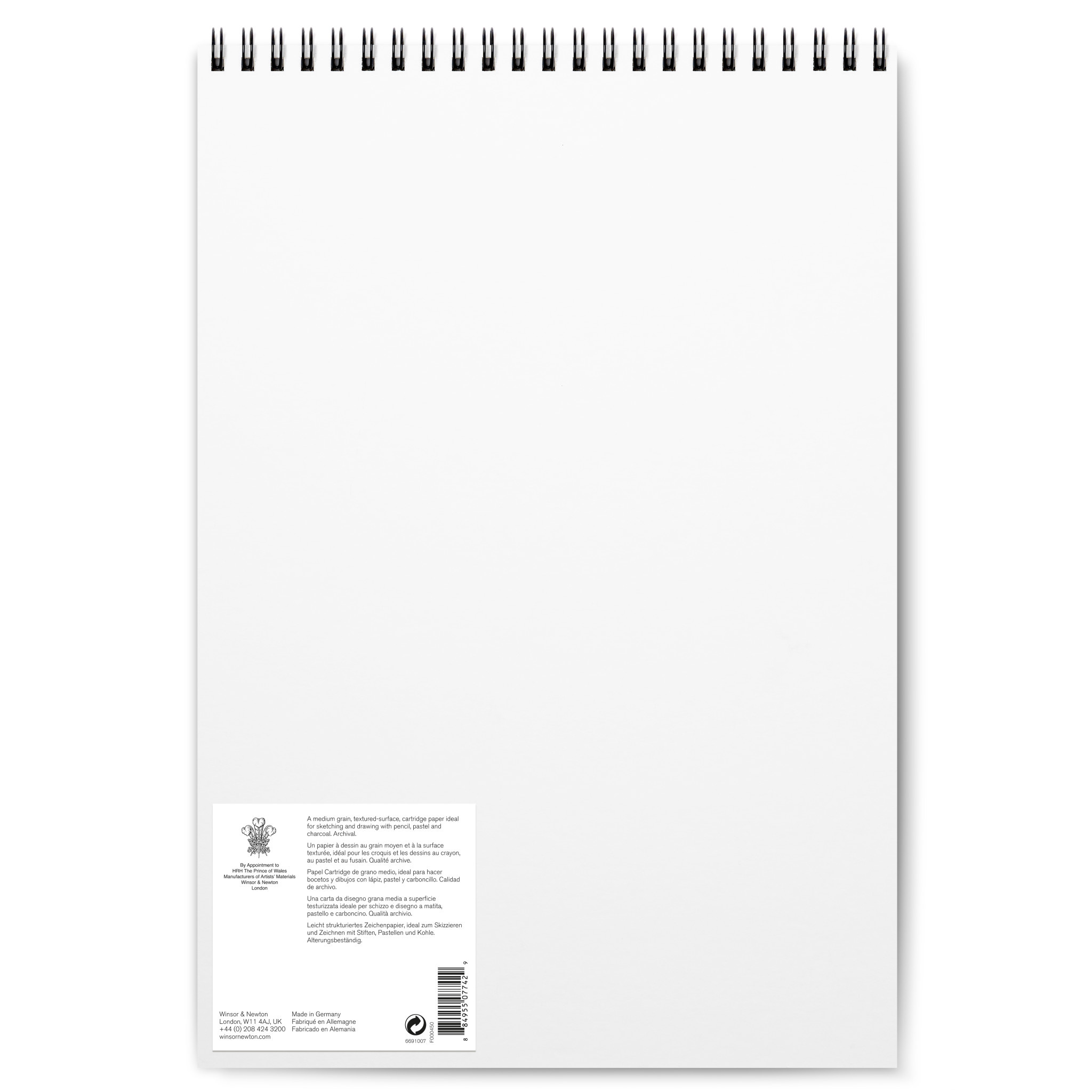 WINSOR & NEWTON Bloc Papier dessin spirale grain moyen 150g A3 25 feuilles