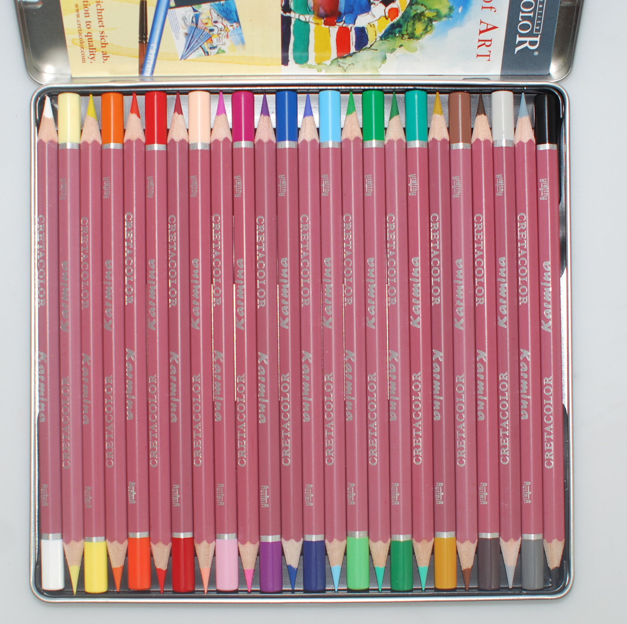 Boîte métal Crayon Couleur Karmina 24 couleurs - Papeterie Michel