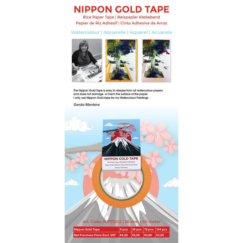 NIPPON GOLD TAPE Watercolor Adhesive Tape for rice paper