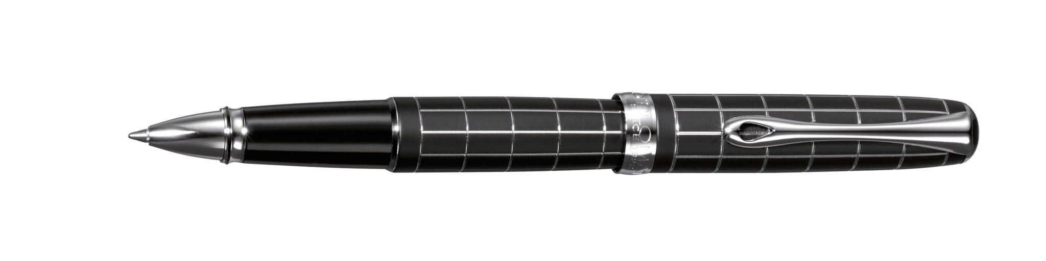 DIPLOMAT Stylo Roller Excellence A plus Rhomb guilloché lapis noir chrome