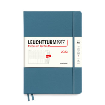 LEUCHTTURM Planificateur Semainier Composition (B5) 2023, avec cahier supplémentaire, Anglais Stone Blue