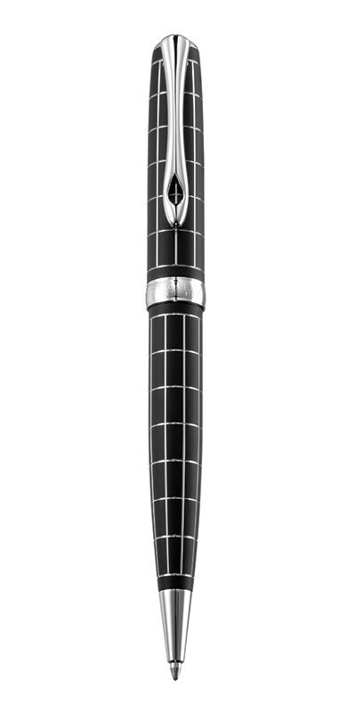 DIPLOMAT Ballpoint pen Excellence A plus Rhombus guilloche lapis black chrome easyFLOW