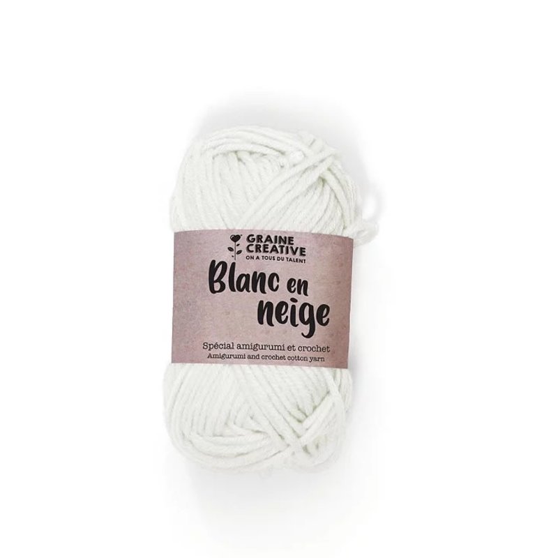 GRAINE CREATIVE Fil De Coton Blanc 27G Env 55M - Amigurumi Blanc En Neige