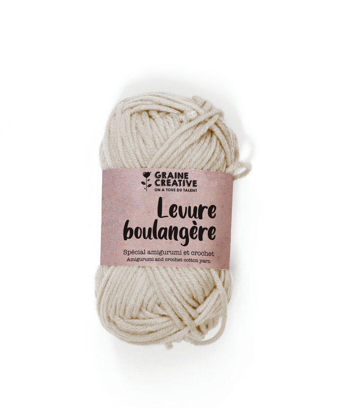 GRAINE CREATIVE Fil De Coton Beige 27G Env 55M - Amigurumi Levure Boulangere