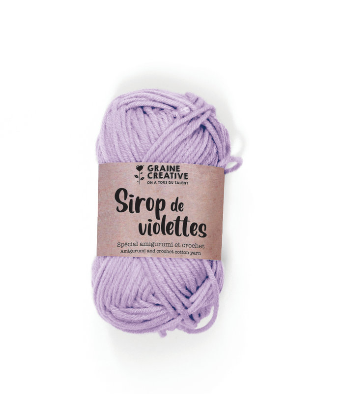 GRAINE CREATIVE Fil De Coton Mauve 27G Env 55M - Amigurumi Sirop De Violettes