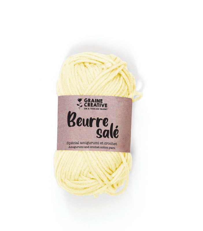 GRAINE CREATIVE Light Yellow Cotton Thread 27G approx 55M - Amigurumi Butter Sale