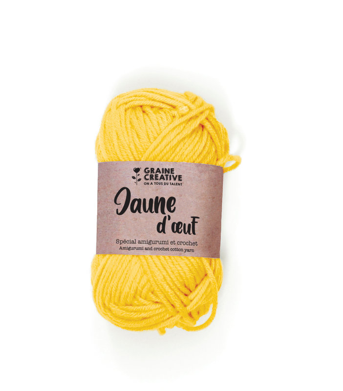 GRAINE CREATIVE Yellow Cotton Thread 27G approx 55M - Yellow Egg Amigurumi