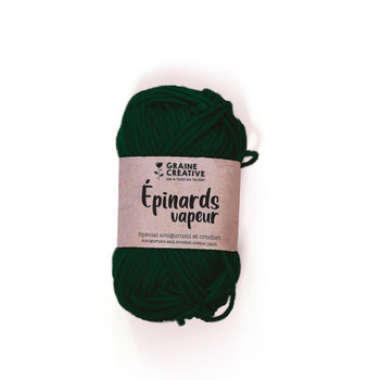 GRAINE CREATIVE Fil De Coton Vert Foret 27G Env 55M - Amigurumi Epinards Vapeur