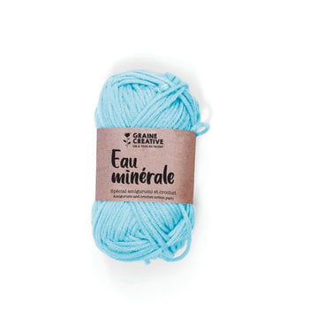 GRAINE CREATIVE Fil De Coton Bleu Clair 27G Env 55M - Amigurumi Eau Minérale