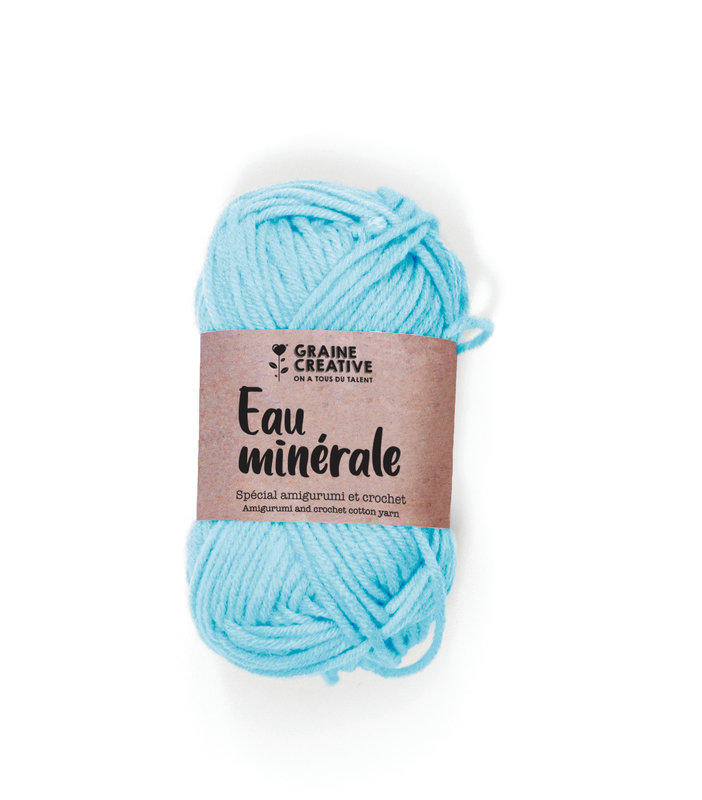 GRAINE CREATIVE Fil De Coton Bleu Clair 27G Env 55M - Amigurumi Eau Minérale