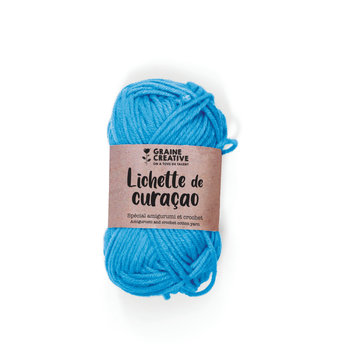 GRAINE CREATIVE Fil De Coton Turquoise 27G Env 55M - Amigurumi Lichette De Curacao