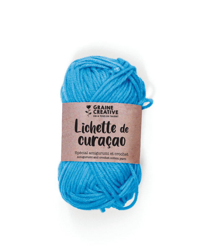 GRAINE CREATIVE Fil De Coton Turquoise 27G Env 55M - Amigurumi Lichette De Curacao