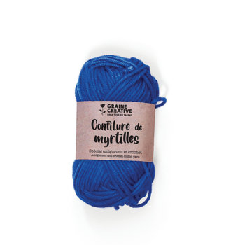 GRAINE CREATIVE Fil De Coton Bleu Roi 27G Env 55M - Amigurumi Confiture De Myrtilles