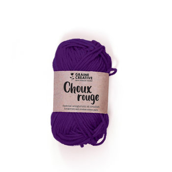 GRAINE CREATIVE Fil De Coton Violet 27G Env 55M - Amigurumi Choux Rouge