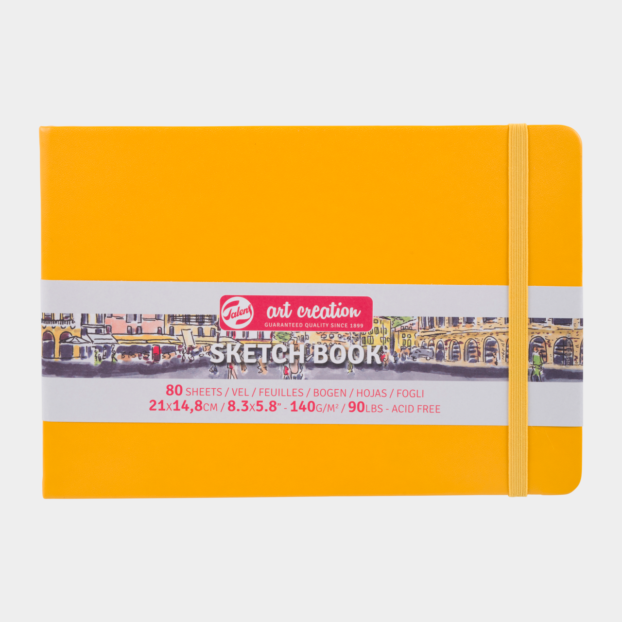 TALENSARTCREATION Cahier de Croquis Jaune Doré 21 x 14.8 cm 140 g 80 Feuilles