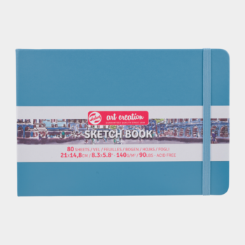 TALENSARTCREATION Cahier de Croquis Bleu Lac  21 x 14.8 cm 140 g 80 Feuilles