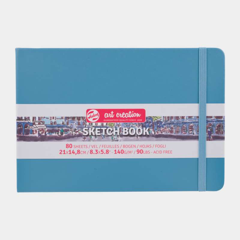 TALENSARTCREATION Cahier de Croquis Bleu Lac  21 x 14.8 cm 140 g 80 Feuilles