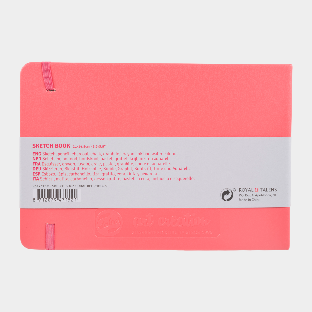 TALENSARTCREATION Cahier de Croquis Rouge Corail 21 x 14.8 cm 140 g 80 Feuilles