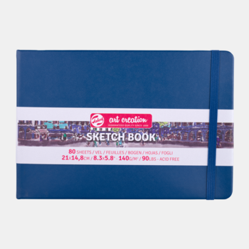 TALENSARTCREATION Cahier de Croquis Bleu marine 21 x 14.8 cm 140 g 80 Feuilles