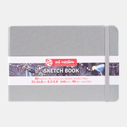 TALENSARTCREATION Cahier de Croquis Argent Brillant 21 x 14.8 cm 140 g 80 Feuilles