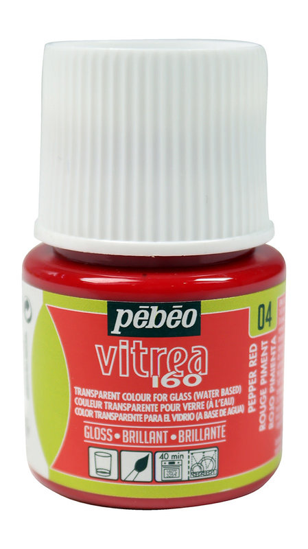 PEBEO Vitrea 160 Brillant 45 Ml Rouge Piment