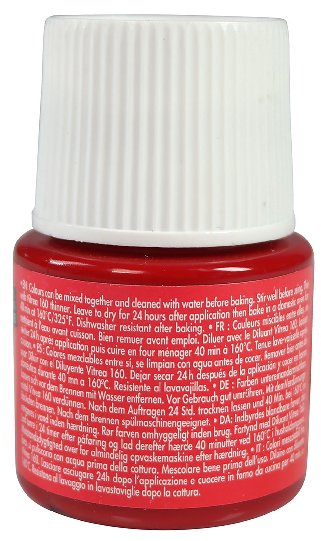 PEBEO Vitrea 160 Brillant 45 Ml Rouge Piment
