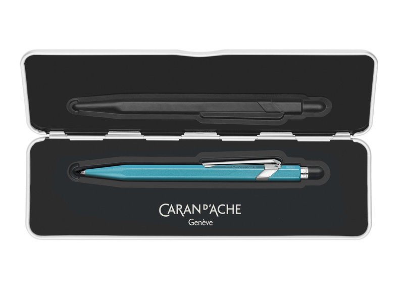 CARAN D'ACHE Stylo bille 849 Colormat-X Turquoise avec étui slimpack