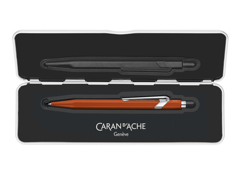 CARAN D'ACHE Stylo bille 849 Colormat-X Orange avec étui slimpack