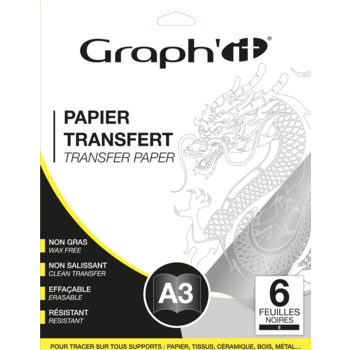 GRAPH'IT GRAPH'IT 6 Papiers Transfert A3 - Noir