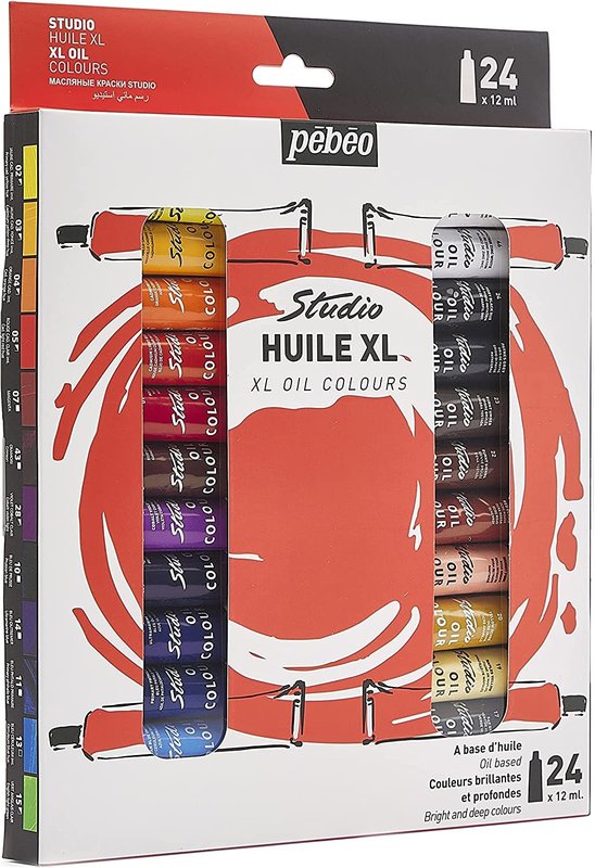 PEBEO Studio Fine Oil XL Case 24 tubes 12ml assorted