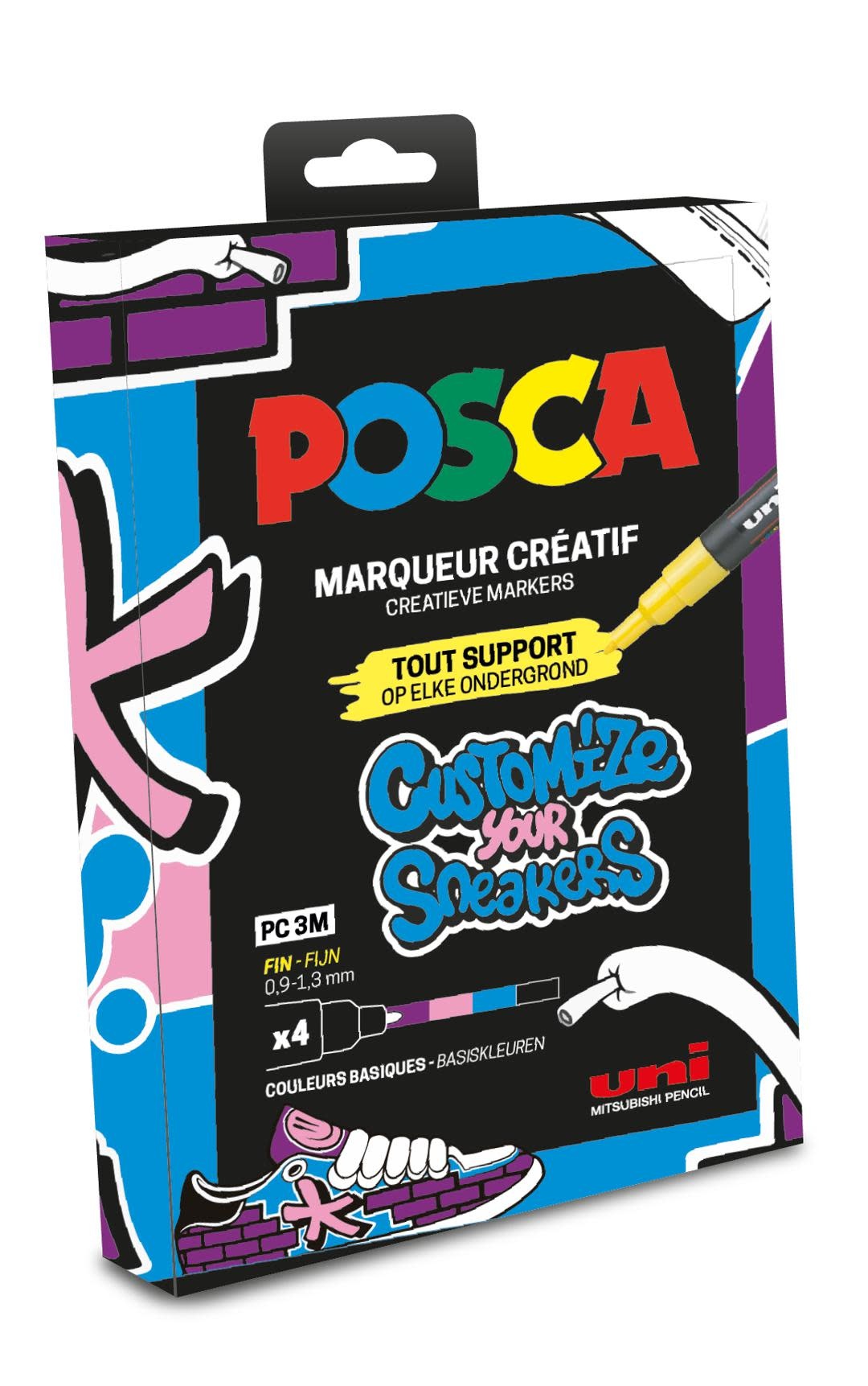 Stock Bureau - POSCA Marqueur pointe conique fine POSCA PC3M 0,9 - 1,3mm  Bleu Ciel