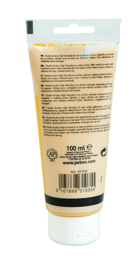 PEBEO Acrylique Fine Studio Acrylics 100 Ml Jaune De Venise