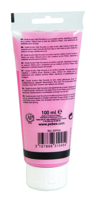 PEBEO Acrylique Fine Studio Acrylics 100 Ml Rose Vif Opaque