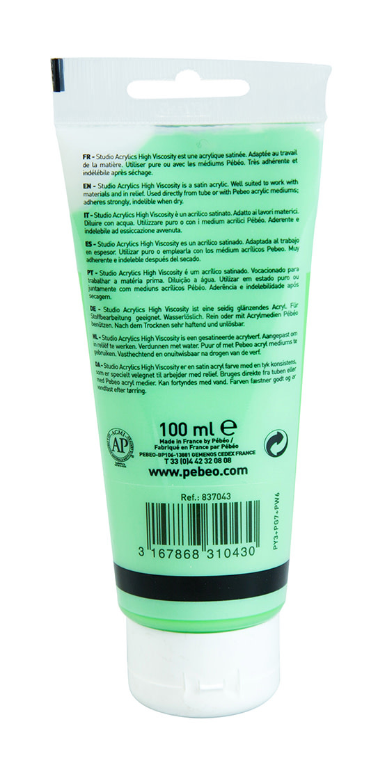 PEBEO Acrylique Fine Studio Acrylics 100 Ml Vert Cadmium Imitation