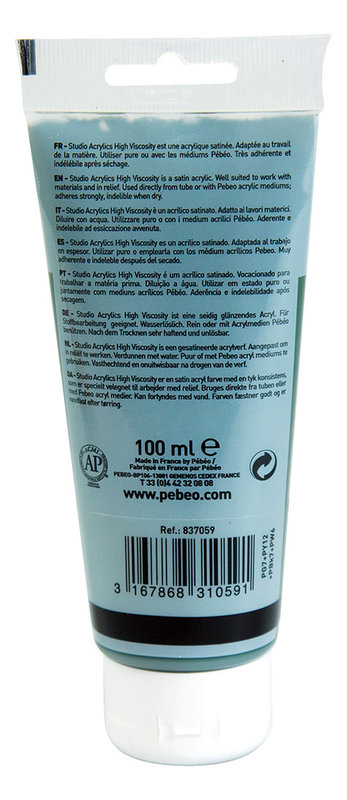 PEBEO Acrylique Fine Studio Acrylics 100 Ml Vert De Vessie Opaque