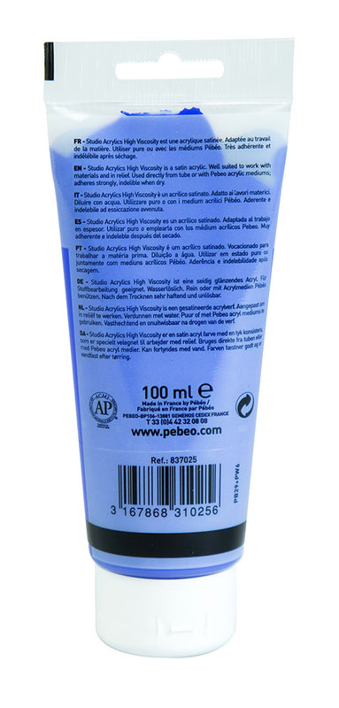 PEBEO Acrylique Fine Studio Acrylics 100 Ml Bleu Outremer Clair Opaque