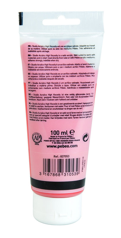 PEBEO Acrylique Fine Studio Acrylics 100 Ml Rouge Cadmium Foncé Imitation