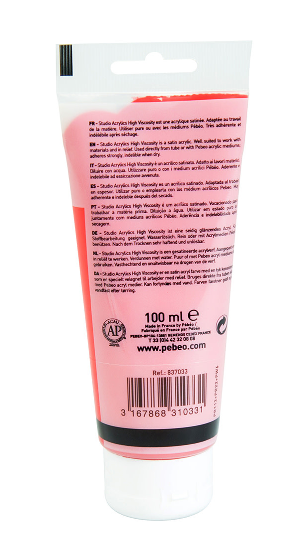 PEBEO Acrylique Fine Studio Acrylics 100 Ml Rouge Cadmium Imitation