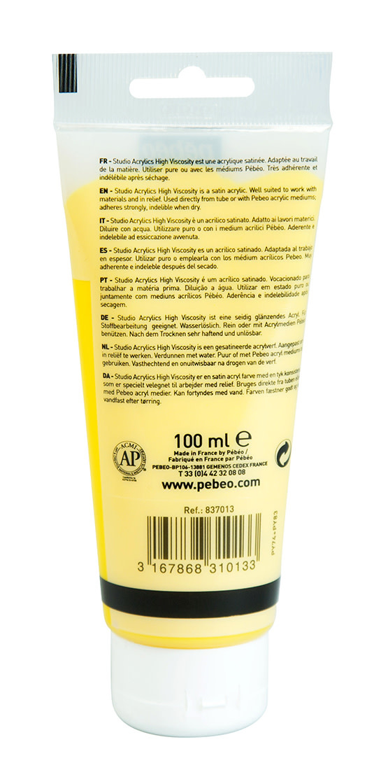 PEBEO Acrylique Fine Studio Acrylics 100 Ml Jaune Azo Clair