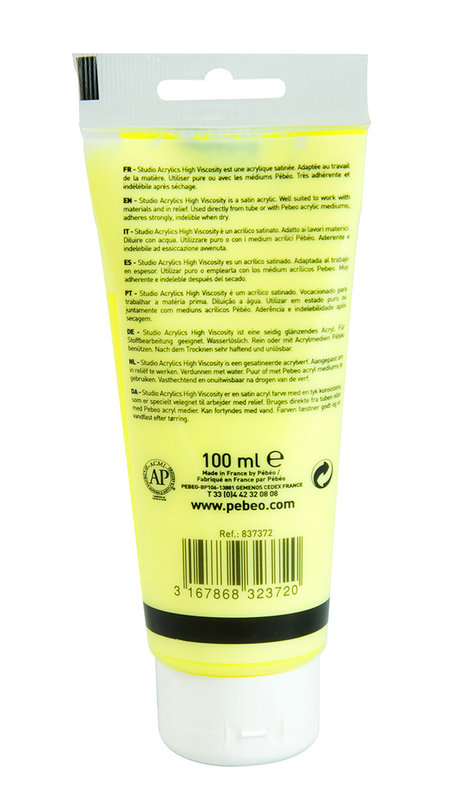 PEBEO Acrylique Fine Studio Acrylics 100 Ml Jaune Fluorescent