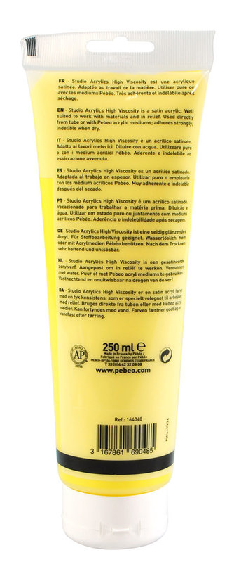 PEBEO Acrylique Fine Studio Acrylics 250 Ml Jaune Primaire Opaque