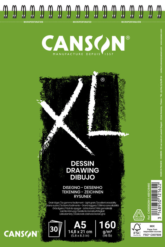 CANSON 30 Sheet XL® Drawing Album A5 160G