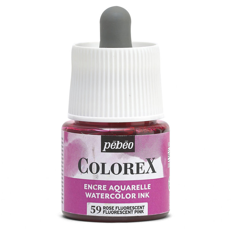 Colorex Encre Aquarelle 45Ml Rose Fluo - Papeterie Michel