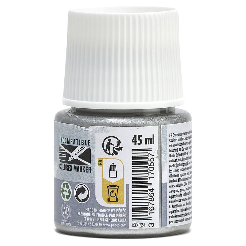 PEBEO Colorex Watercolor Ink 45Ml Silver