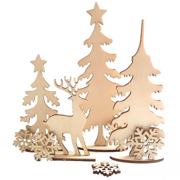 GRAINE CREATIVE Decor Forêt De Noël A Monter 175X225 Mm