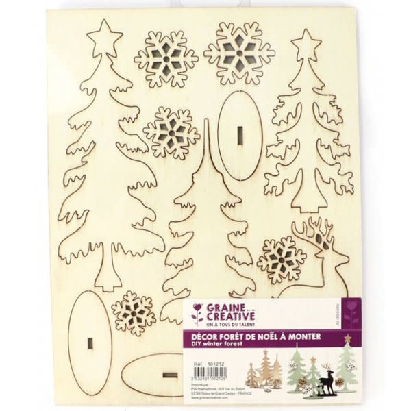 GRAINE CREATIVE Decor Forêt De Noël A Monter 175X225 Mm