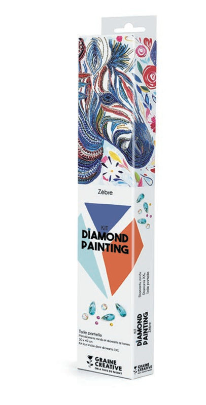 GRAINE CREATIVE Peinture au diamant Zèbre