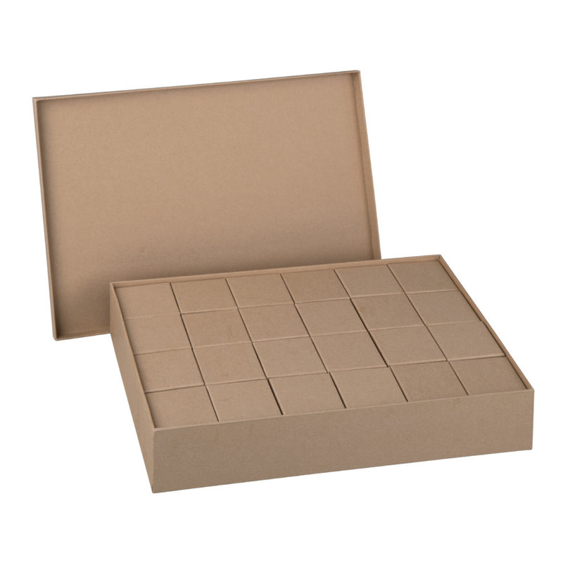 RAYHER FSC Recycled 100% Paper Mache Boxes Kit, 6x6x6cm 24pcs